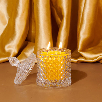 100% Soy Wax 2 Wick Handmade Luxury Crystal Jar Candle 200 Gm