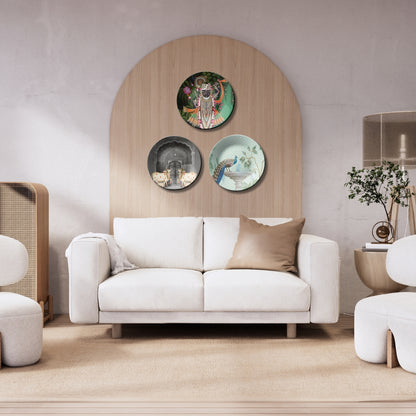 Set of 3 Shrinath Ji Wall Plates Décor Wall Hanging For Home