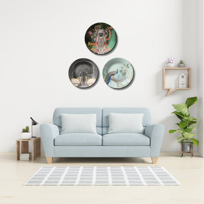 Set of 3 Shrinath Ji Wall Plates Décor Wall Hanging For Home