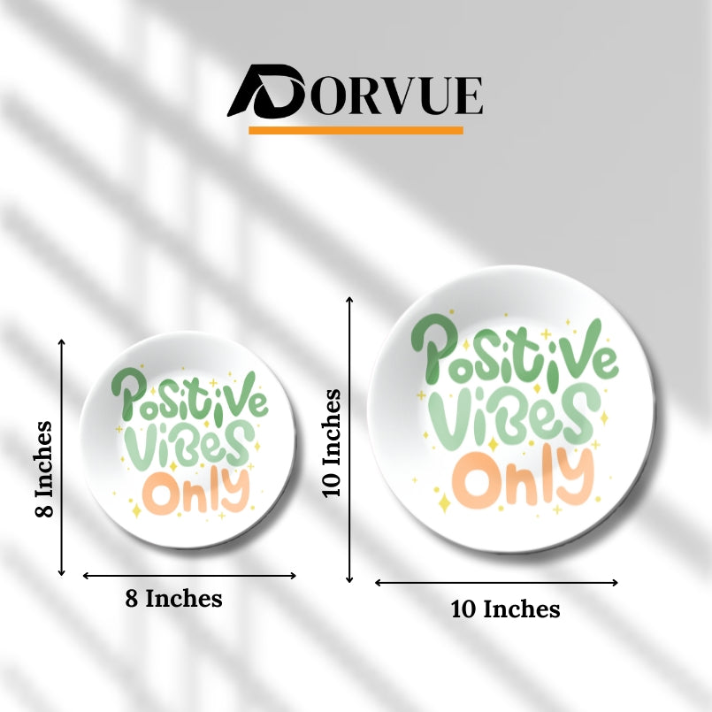 Positive Vibes Only Home Decor Ceramic Wall Plate