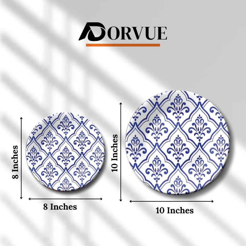 Blue and White Royal Baroque and Damask Decorative Wall Plate