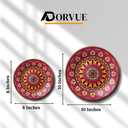 Boho Glow Mandala Decorative Ceramic Wall Plate