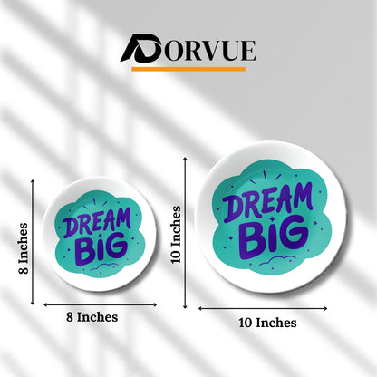 Dream Big Quote Decorative Wall Plate Décor
