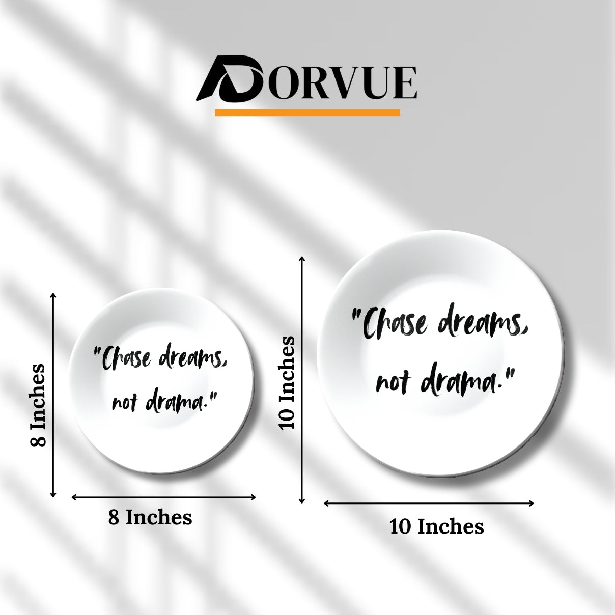 Chase Dreams Not Drama Quote Decorative Wall Plate