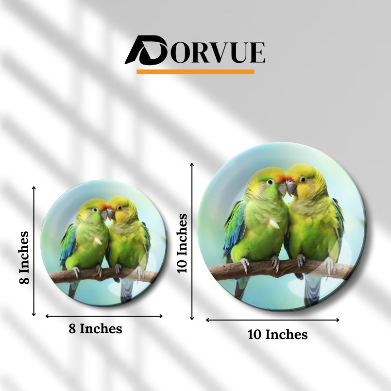 Loving Parrots Decorative Ceramic Wall Plate