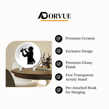 Saxophone Player Wall Art Vintage Home Décor Wall Plate