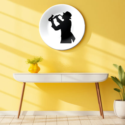 Saxophone Player Wall Art Vintage Home Décor Wall Plate