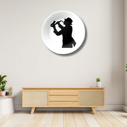 Saxophone Player Wall Art Vintage Home Décor Wall Plate