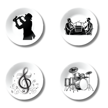 Set of 4 Soundwave Symphony Home Décor Wall Plates