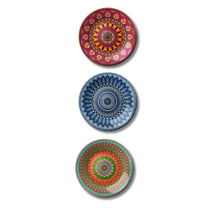 Set of 3 Mandala Sacred Whirls Home Décor Wall Plates