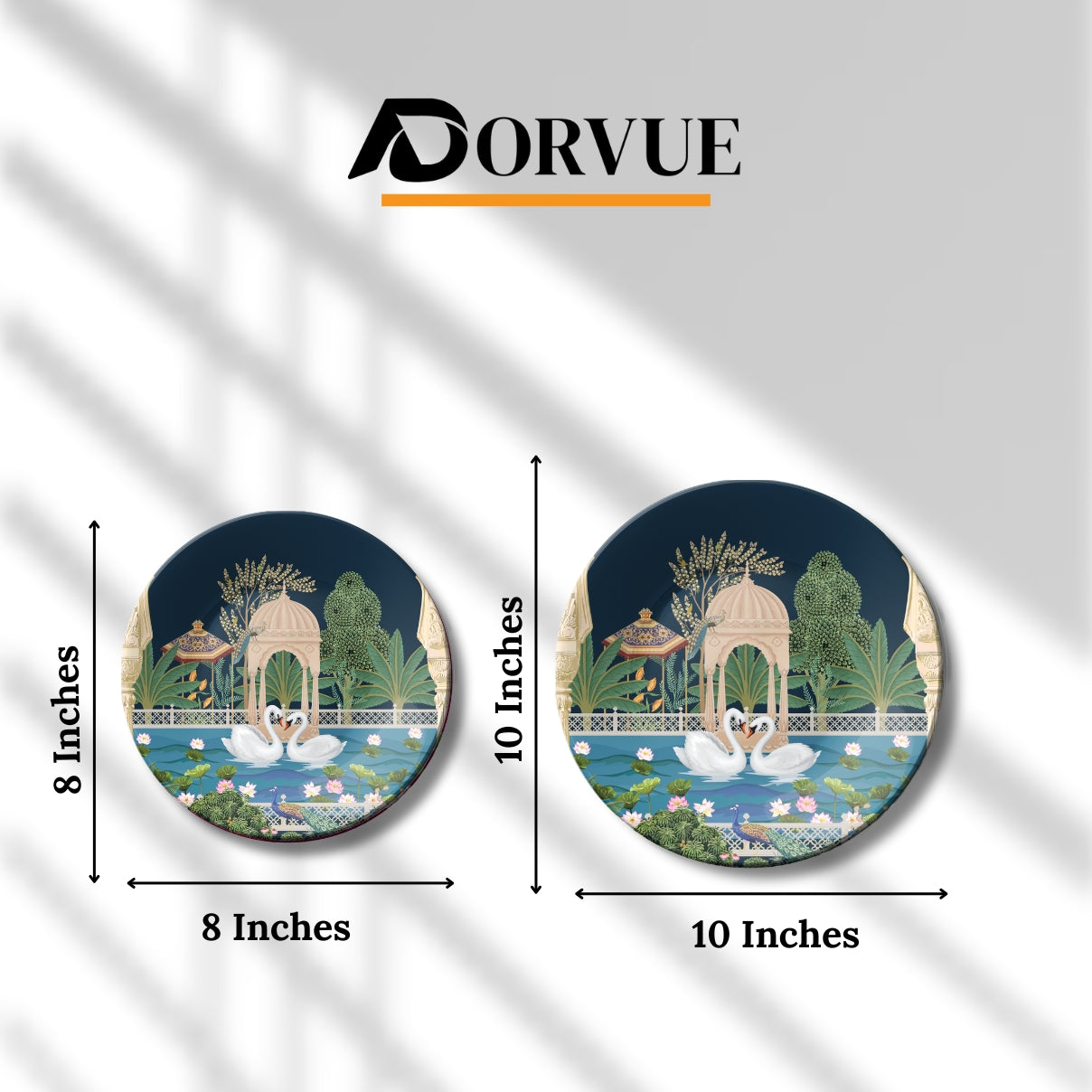 Swan Couple Ceramic Wall Plate Home Décor