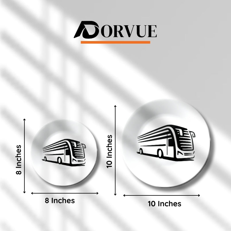 Bus Monochrome Decorative Wall Plate