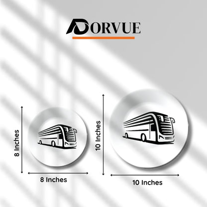 Bus Monochrome Decorative Wall Plate