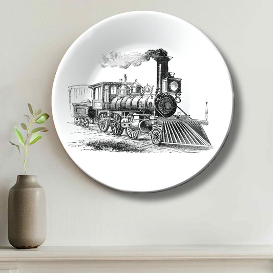 Vintage Hand Rail Train Steam Engine Home Decor Wall Plate