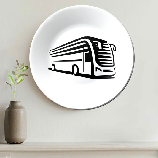 Bus Monochrome Decorative Wall Plate