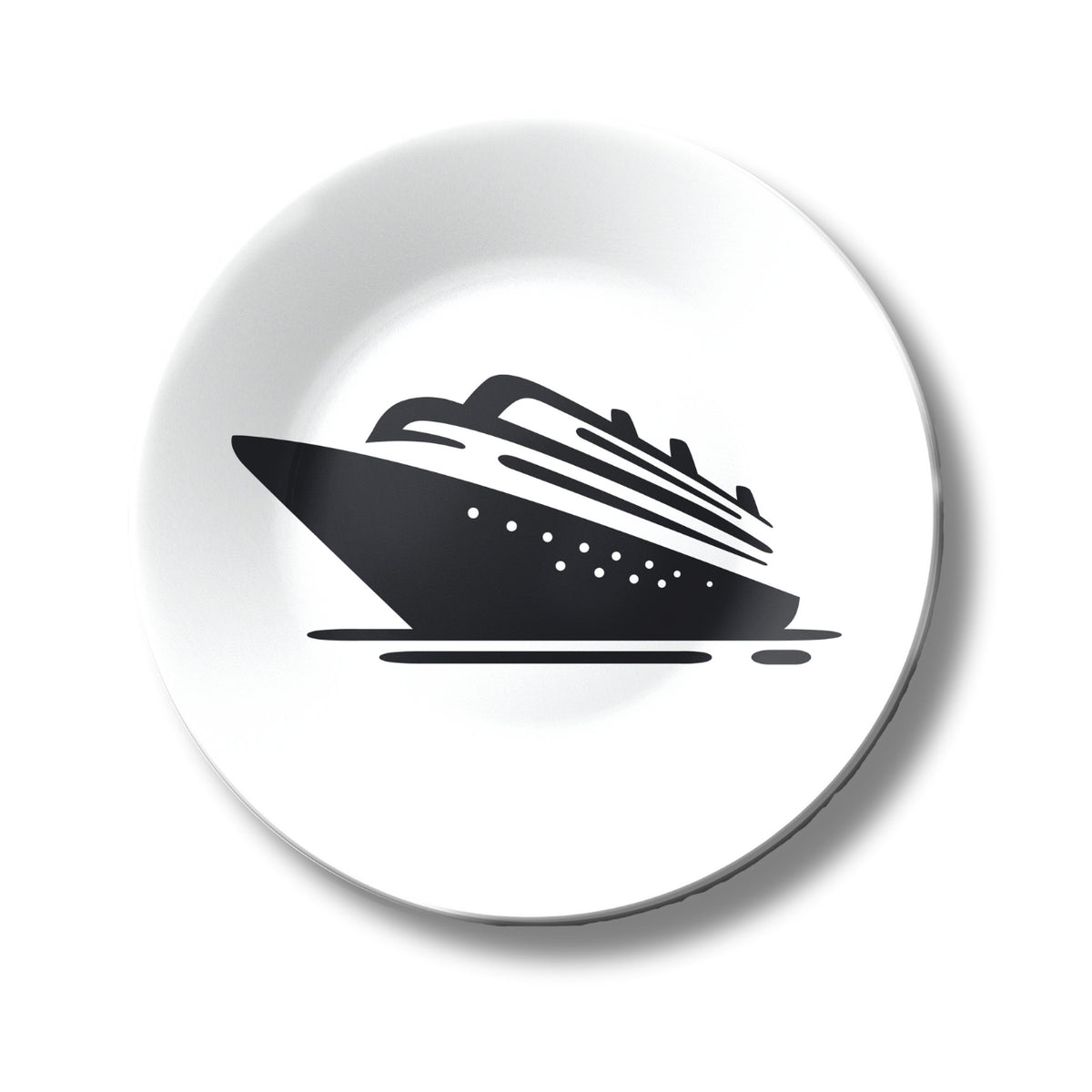 Cruise Ship Monochrome Decorative Wall Plate
