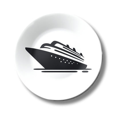 Cruise Ship Monochrome Decorative Wall Plate