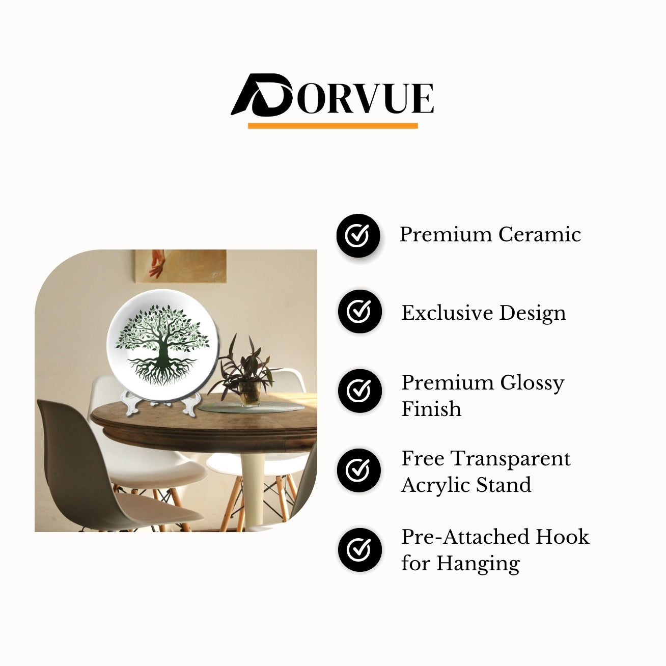 Life of Tree Ceramic Decorative Wall Plate For Home