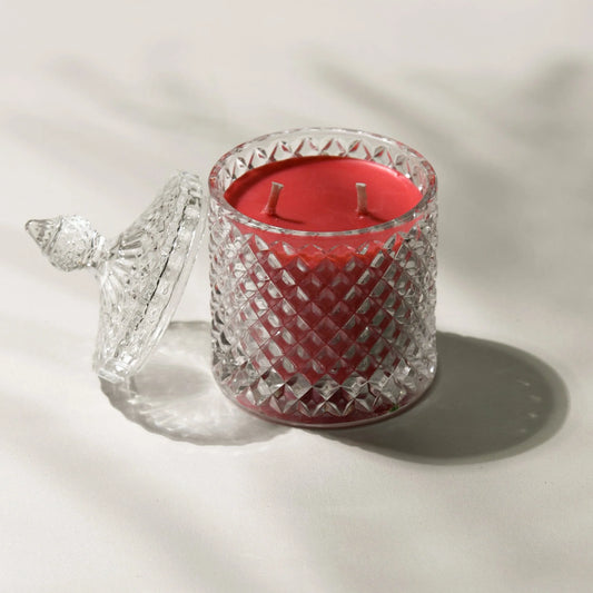 100% Soy Wax 2 Wick Handmade Luxury Crystal Jar Candle 200 Gm