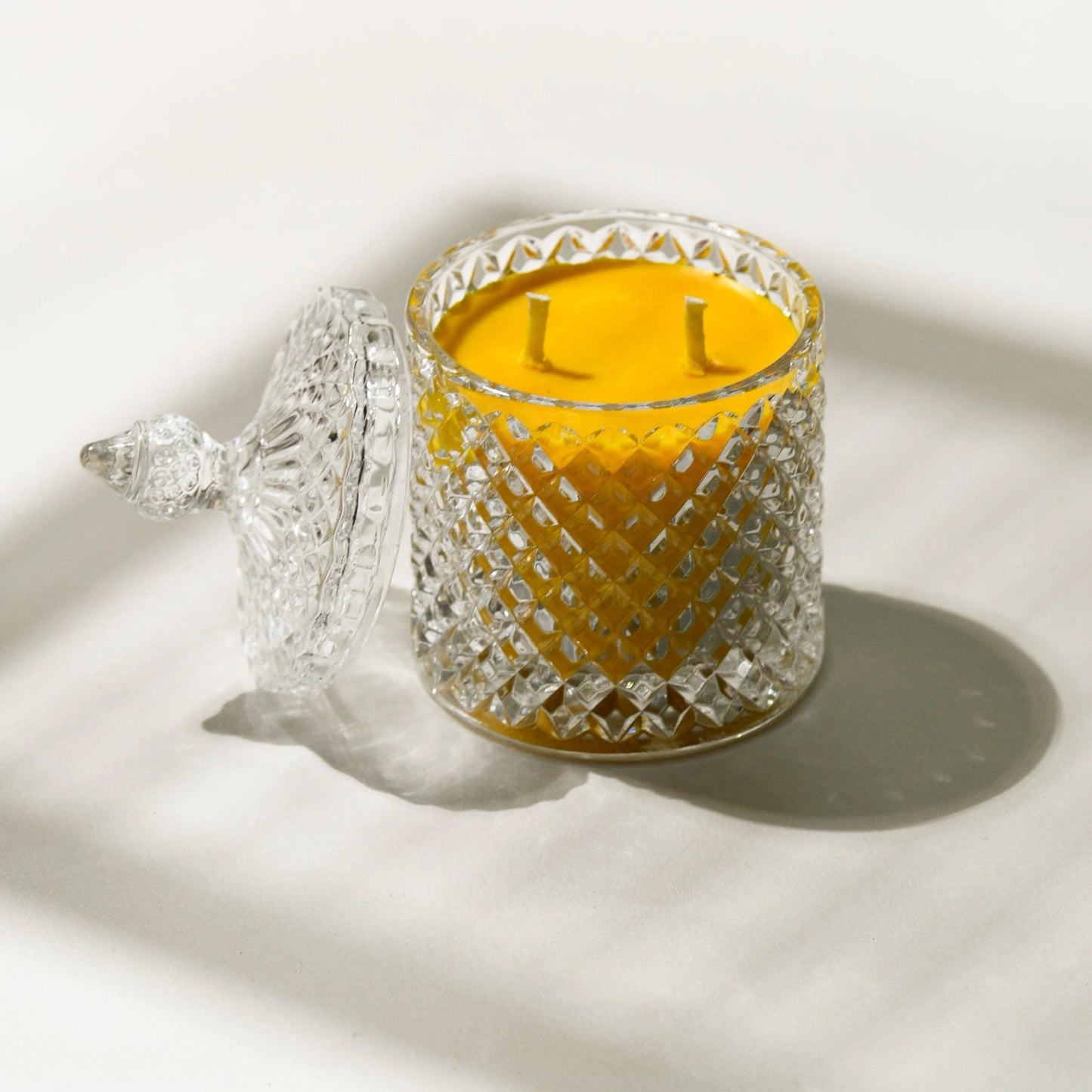 100% Soy Wax 2 Wick Handmade Luxury Crystal Jar Candle 200 Gm