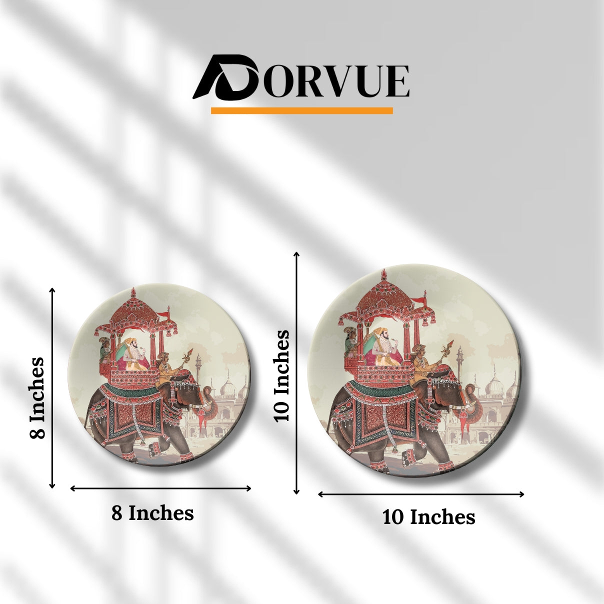 King on Royal Elephant Ceramic Wall Plate Home Décor
