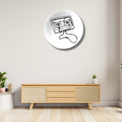 Cassette Tape Black and White Decorative Wall Plate
