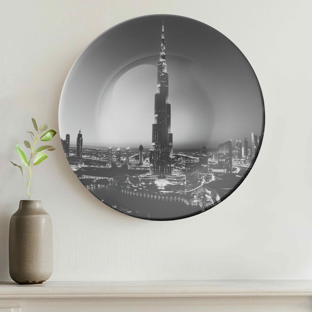 Burj Khalifa Monochrome Decorative Wall Plate