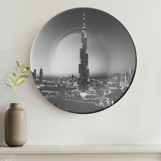 Burj Khalifa Monochrome Decorative Wall Plate
