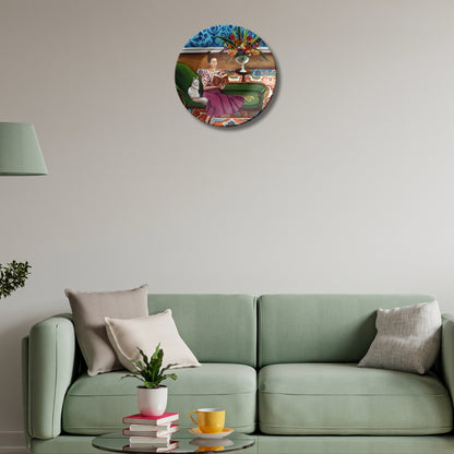Women Reading A Book Ceramic Wall Plate Design For Living Room Home Décor
