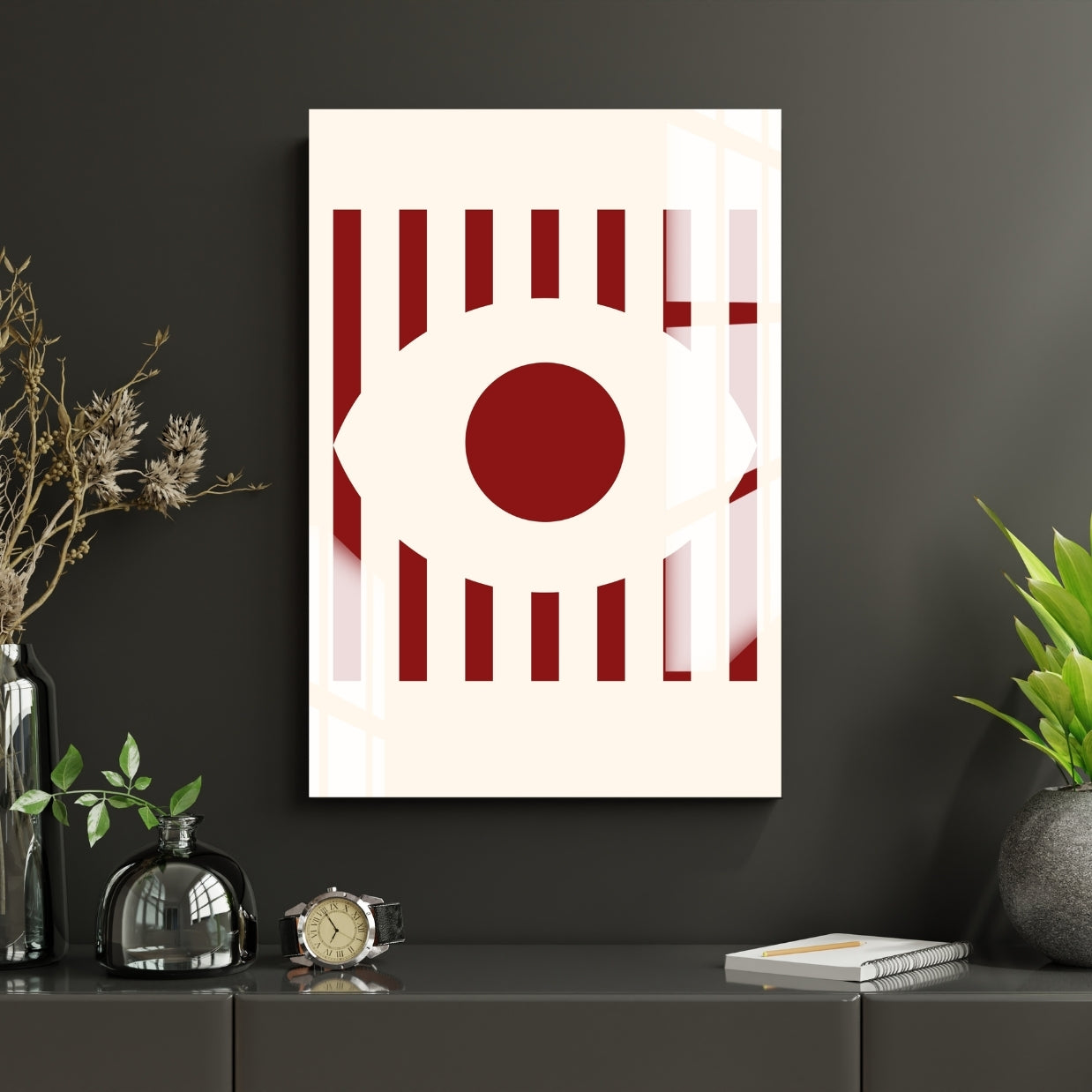 Crimson Gaze Metal Print With or Without Frame Wall Art