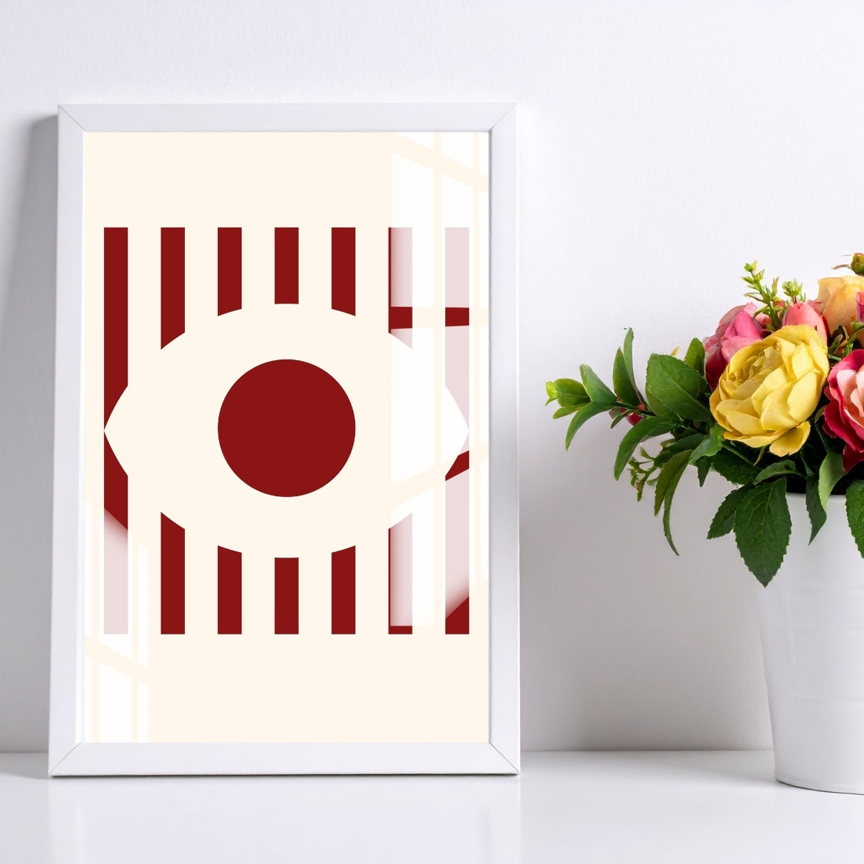 Crimson Gaze Metal Print With or Without Frame Wall Art