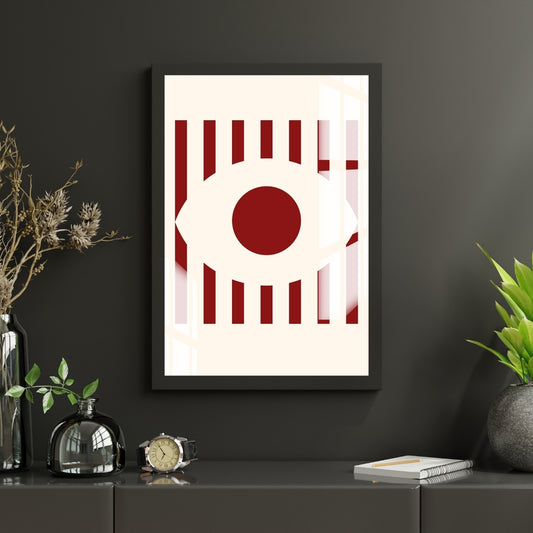 Crimson Gaze Metal Print With or Without Frame Wall Art
