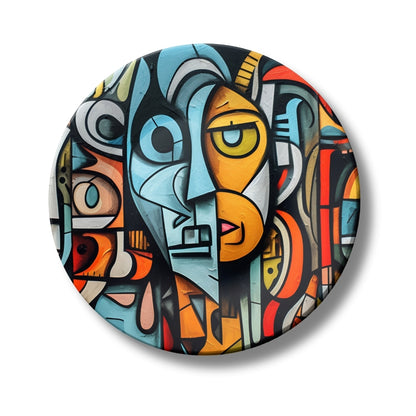 Colorburst Faces Abstract Home Decoration Ceramic Wall Plate