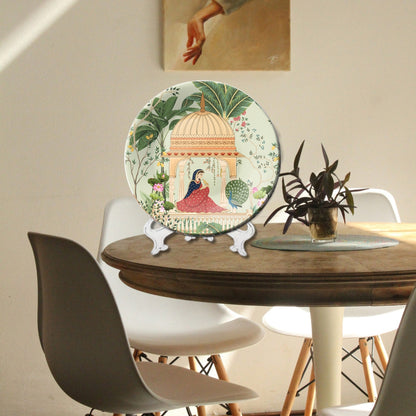 Set of 3 Lotus & Nature Pichwai Art Ceramic Decorative Wall Plates Hanging