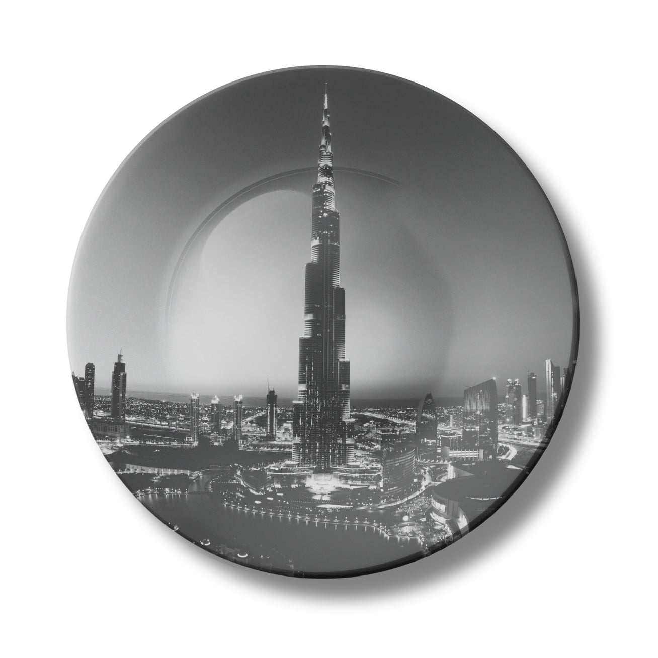 Burj Khalifa Monochrome Decorative Wall Plate