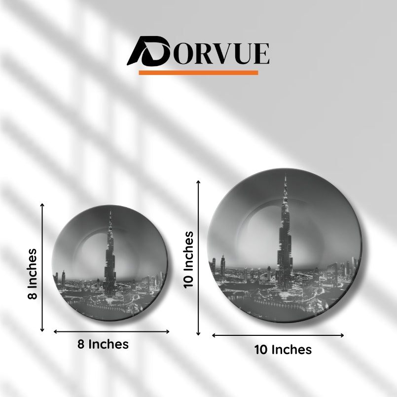 Burj Khalifa Monochrome Decorative Wall Plate