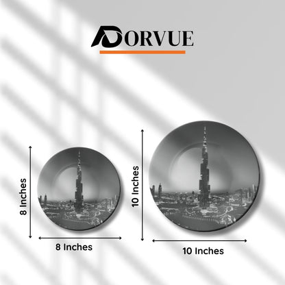 Burj Khalifa Monochrome Decorative Wall Plate