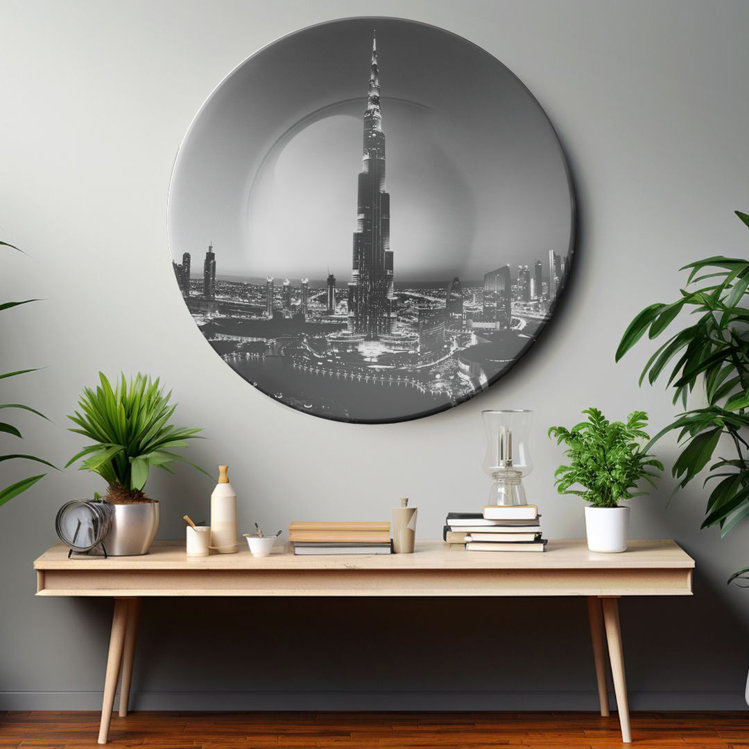Burj Khalifa Monochrome Decorative Wall Plate