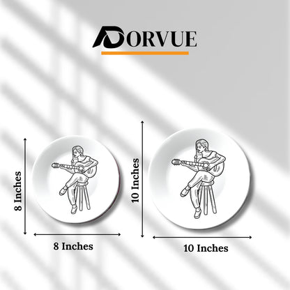 Woman Playing Guitar Timeless Decorative Wall Plate