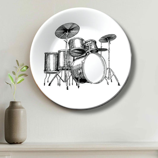 Vintage Drums Rock Music Decorative Wall Plate