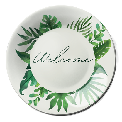Welcome Botanical Decorative Wall Plate