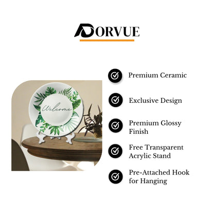 Welcome Botanical Decorative Wall Plate